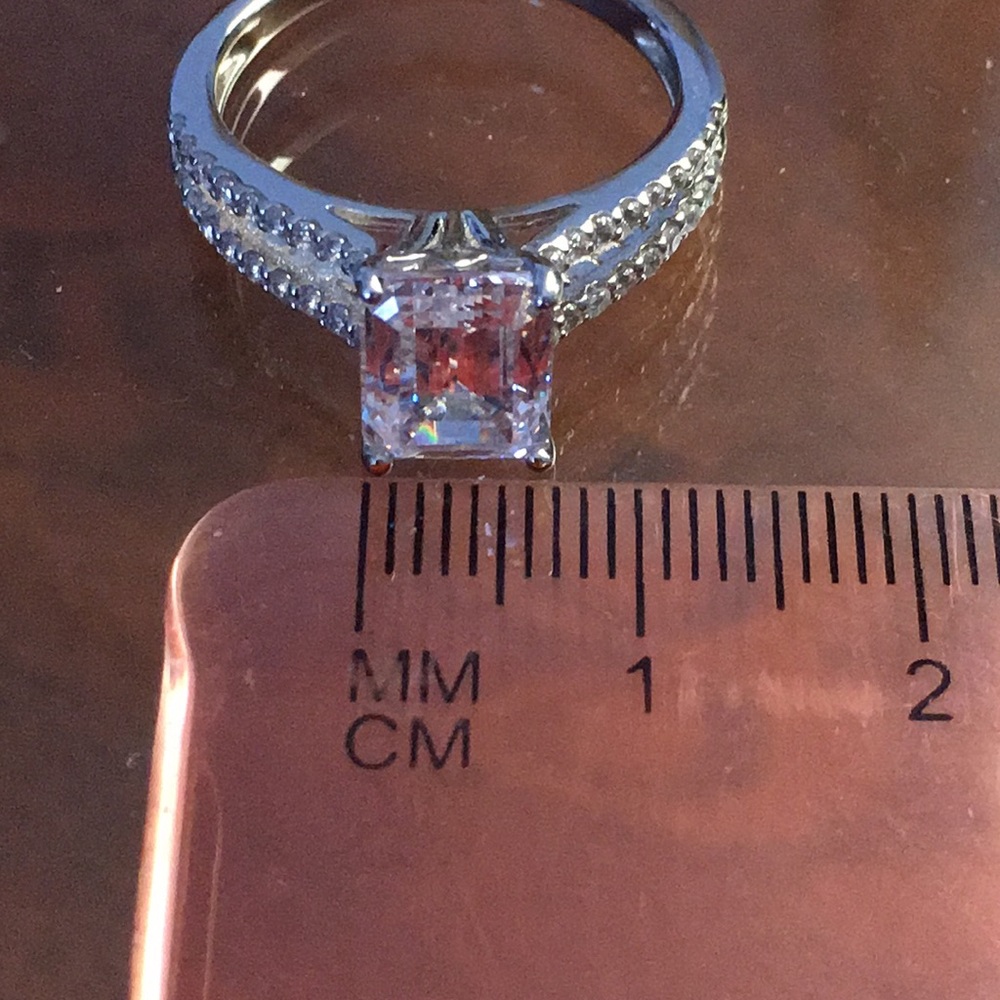 Diamonique 3ct Split Shank Solitaire Ring - image 8